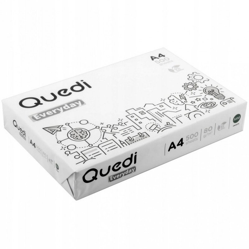 Папір для друку QUEDI EVERYDAY A4, 80 г/м2, 500 арк., білий